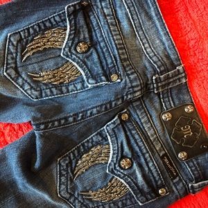 Barely worn angel wings MissMe jeans size 25
